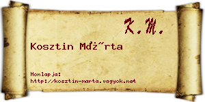 Kosztin Márta névjegykártya