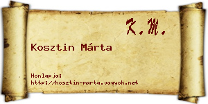 Kosztin Márta névjegykártya